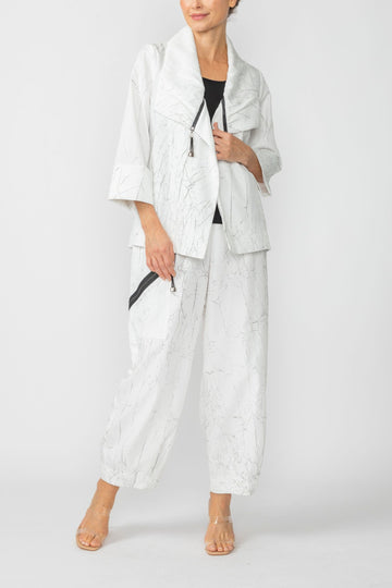 White Zip Detail Jacket